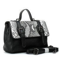 Сумка жіночам чорна з сірим принтом змії NewFashion 5919 S Сумка жіночам чорна з сірим принтом змії NewFashion 5919 S