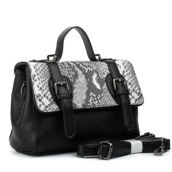 Сумка женская черная с серым принтом змеи NewFashion 5919 S Сумка женская черная с серым принтом змеи NewFashion 5919 S