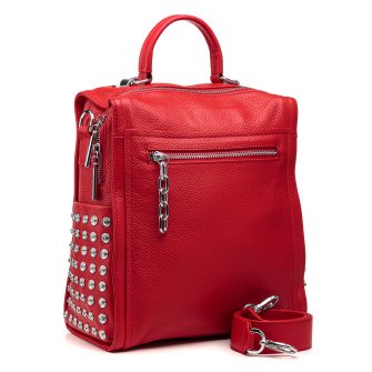Рюкзак женский кожаный красный молодежный Polina 6150 S