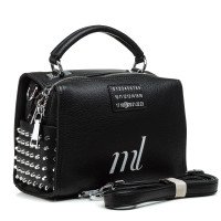 Сумка женская черная з надписью Polina 6217 S Сумка женская черная з надписью Polina 6217 S