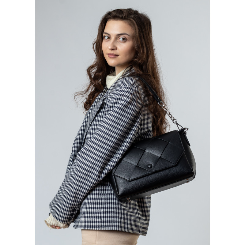 Сумка жіноча чорна з плетінням Polina 6551 S