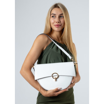 Сумка женская белая кожаная Marigo 6619-A S