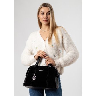 Сумка женская черная комбинированая Polina 6695 S