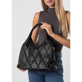 Сумка жіноча чорна стьобана Polina 6828 S