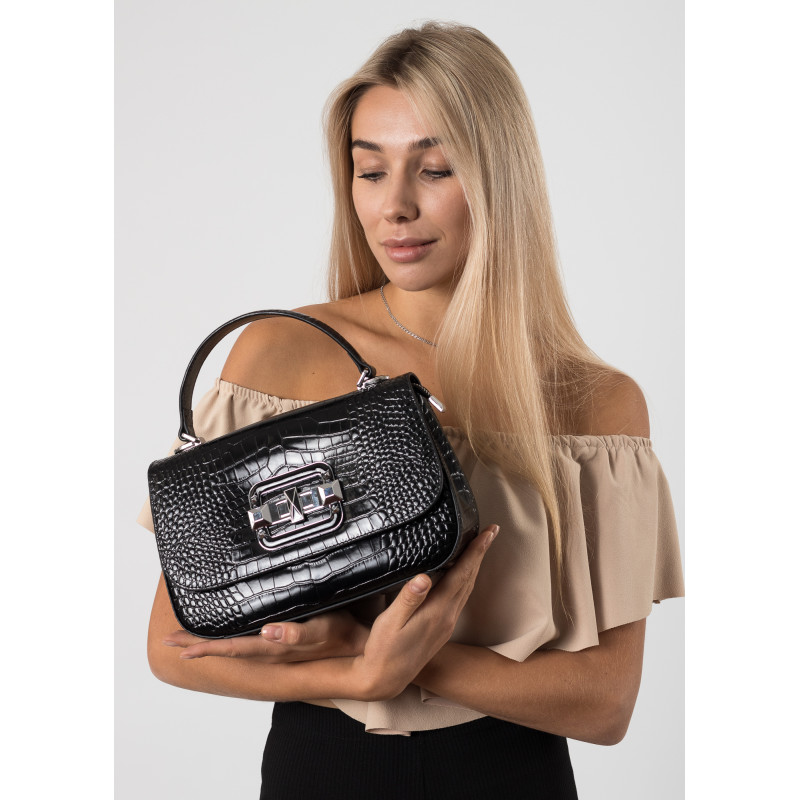 Сумка жіноча чорні фактурна Polina 6841 S