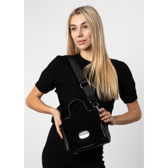 Сумка жіноча чорна комбінована Polina 6844 S
