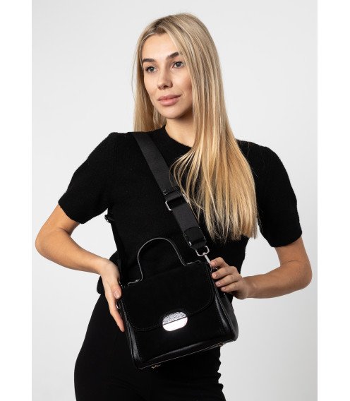 Сумка женская черная комбинированная Polina 6844 S