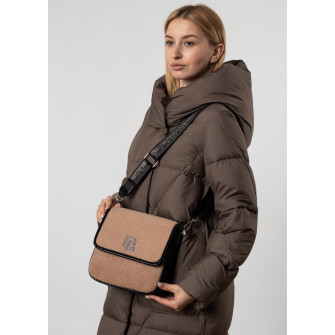 Женская сумка с бежевым мехом Polina 6858 S