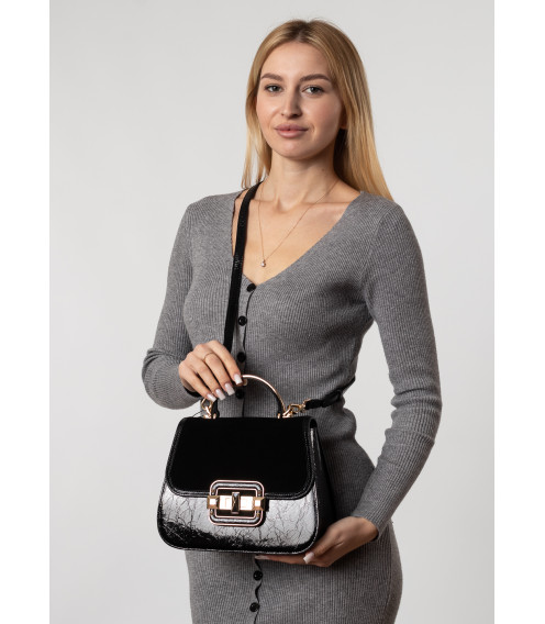Сумка женская черная комбинированная Polina 6860 S