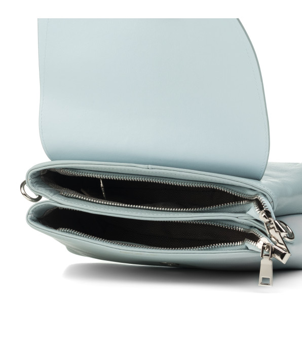 Сумка женская голубая кожаная Polina 6867-D S
