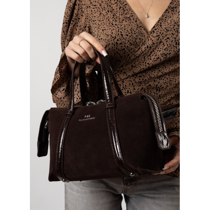 Сумка замшевая коричневая Polina 6869 S