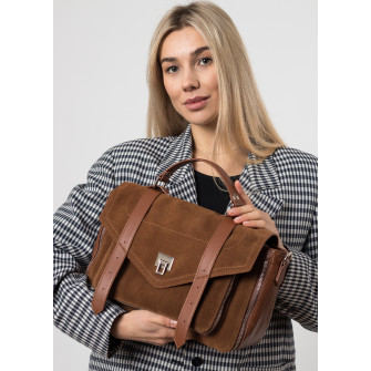 Сумка женская комбинированная коричневая Polina 6875 S