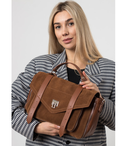 Сумка жіноча комбінована коричнева Polina 6875 S
