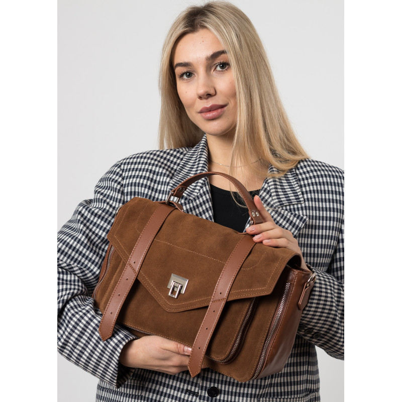 Сумка жіноча комбінована коричнева Polina 6875 S