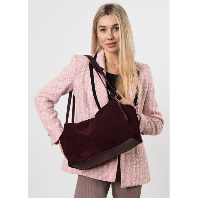Сумка бордовая замшевая Polina 6885 S