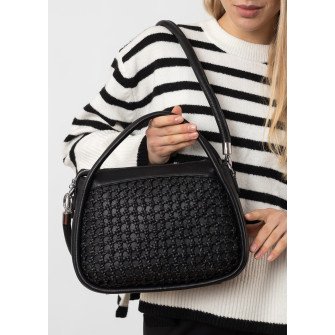Сумка жіноча чорна плетена Polina 6953 S