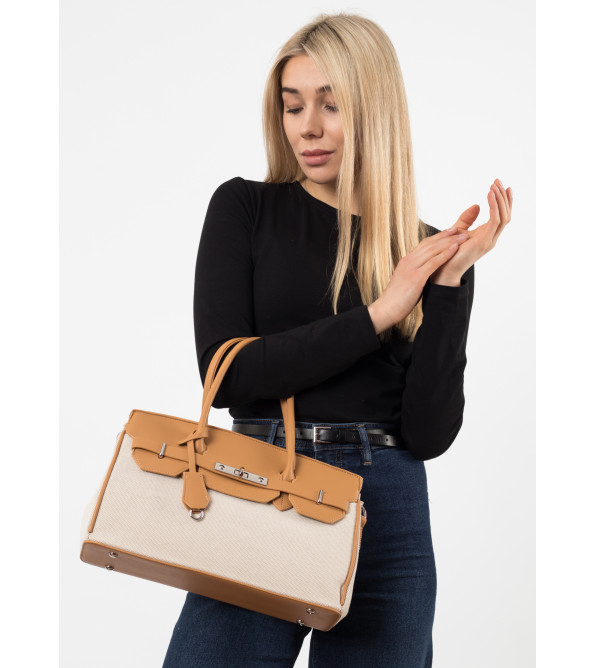 Сумка женская вместительная светло-коричневая Polina 6958 S