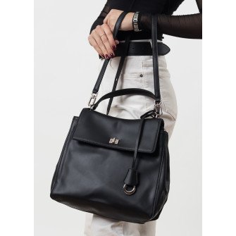 Сумка шкіряна чорна Polina 7142 S