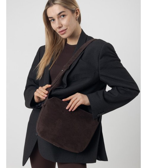 Сумка замшева коричнева  Polina 7256 S
