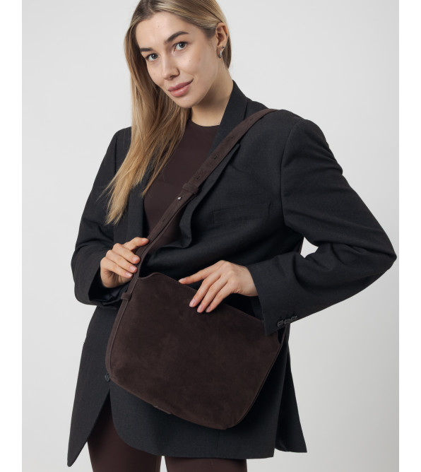 Сумка замшева коричнева  Polina 7256 S