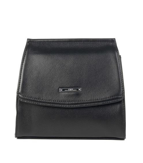Кожаная сумка черного цвета Polina 7322 S