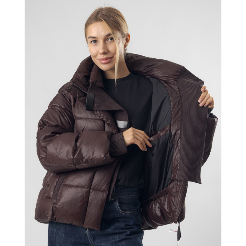 Женский пуховик короткий в шоколадном оттенке Towmy К1010