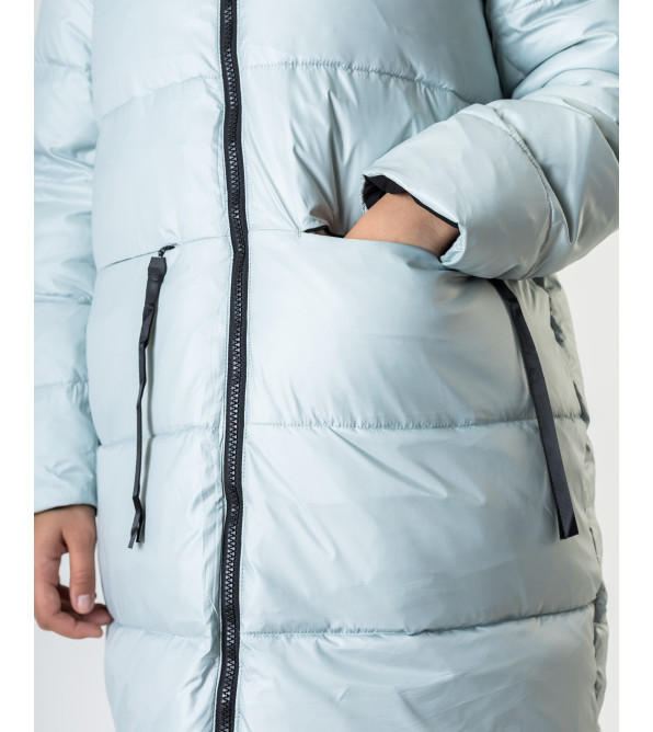 Пуховик жіночий мятний двосторонній TOWMY К581