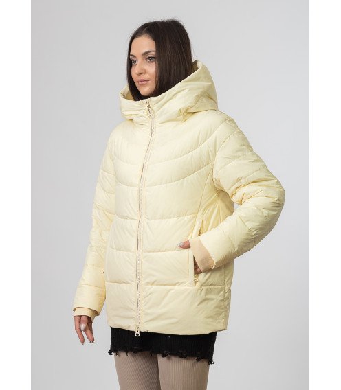 Куртка жіноча демісезонна жовта коротка Towmy К683