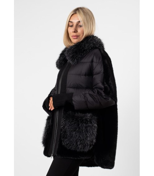 Кууртка женская черная с мехом MissLynx К774