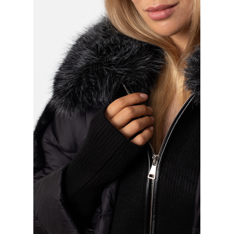 Кууртка женская черная с мехом MissLynx К774