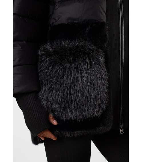 Кууртка женская черная с мехом MissLynx К774