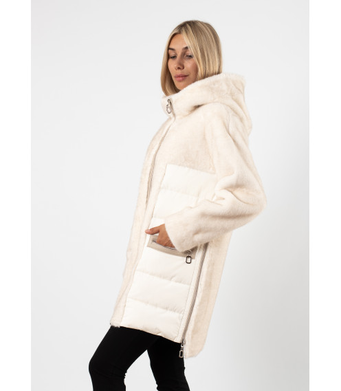 Дубленка женская светлая двухсторонняя MissLynx К778
