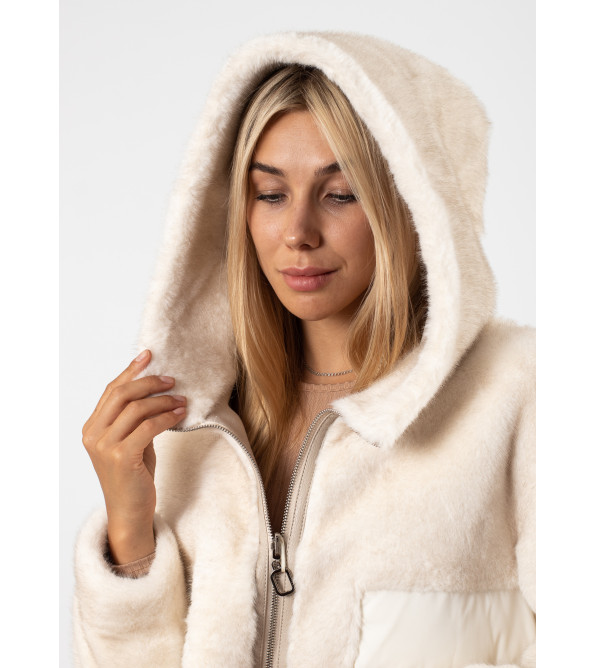 Дубленка женская светлая двухсторонняя MissLynx К778
