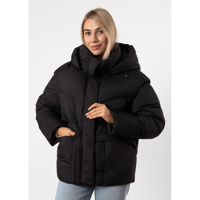 Пуховик женский черный короткий Snow Owl К784