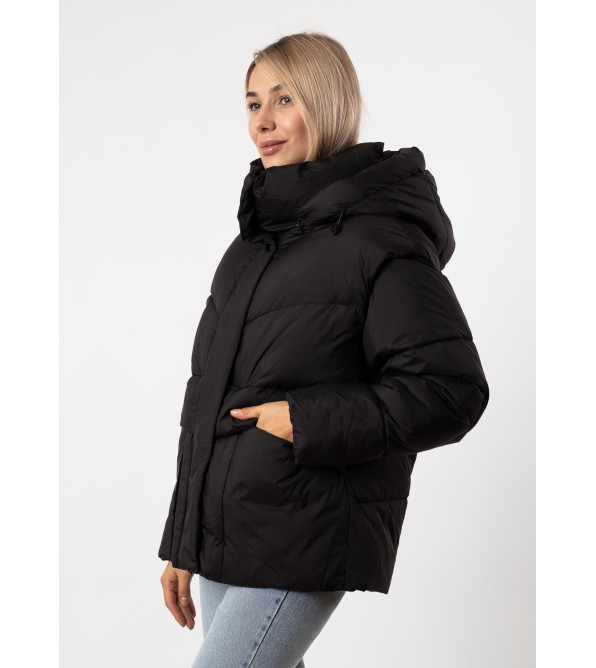 Пуховик женский черный короткий Snow Owl К784
