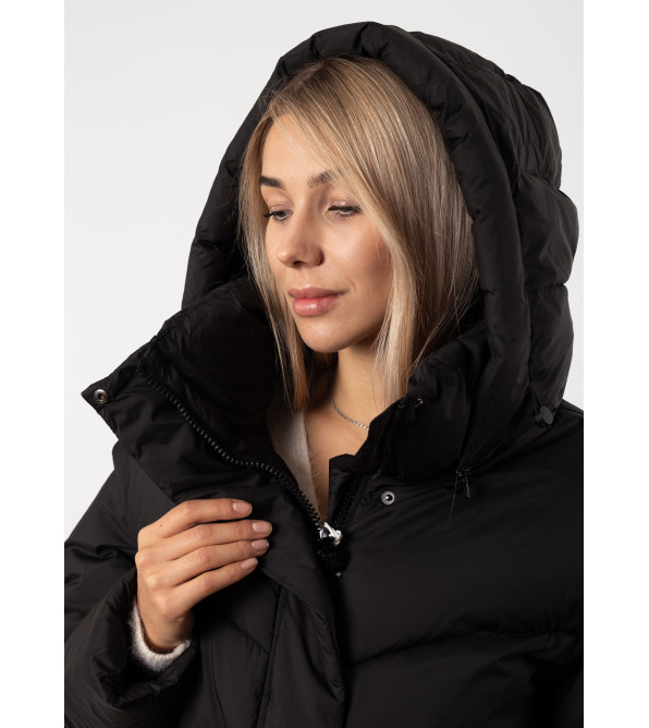 Пуховик женский черный короткий Snow Owl К784