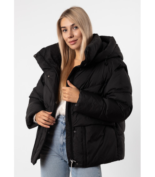 Пуховик женский черный короткий Snow Owl К784