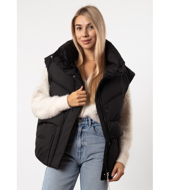 Пуховик женский черный короткий Snow Owl К784