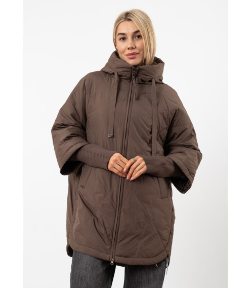 Куртка женская коричневая с отстегивающимися манжетами Rosy Pink К858
