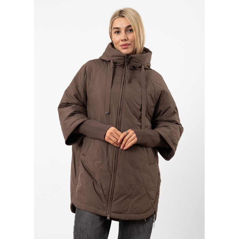 Куртка женская коричневая с отстегивающимися манжетами Rosy Pink К858