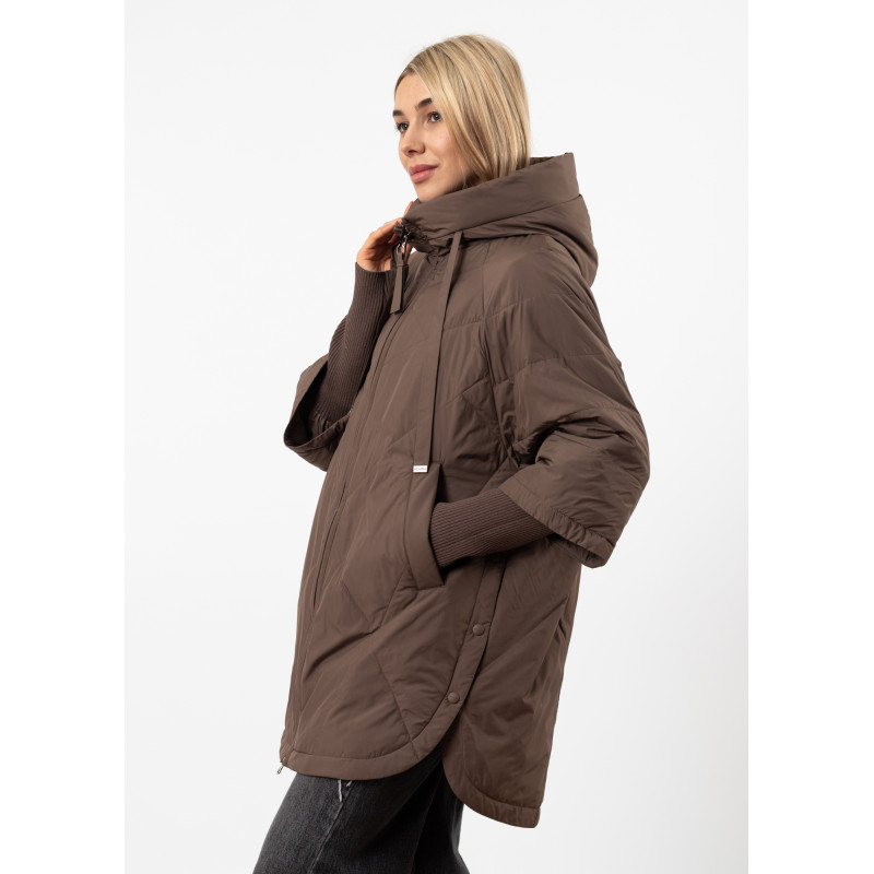 Куртка женская коричневая с отстегивающимися манжетами Rosy Pink К858