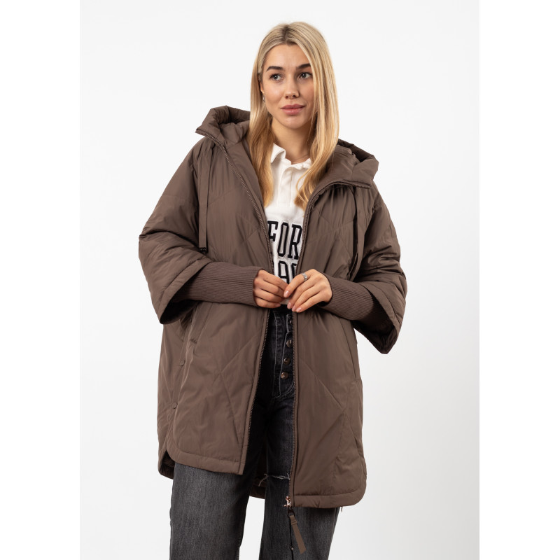 Куртка женская коричневая с отстегивающимися манжетами Rosy Pink К858