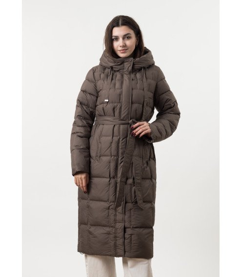 Пуховик жіночий зимовий довгий з каптуром Snow Owl К925