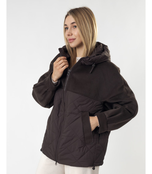 Куртка жіноча демісезонна у шоколадному відтінку Meajiateer К984