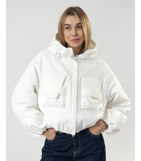 Куртка женская демисезонная белая короткая Towmy К985-1
