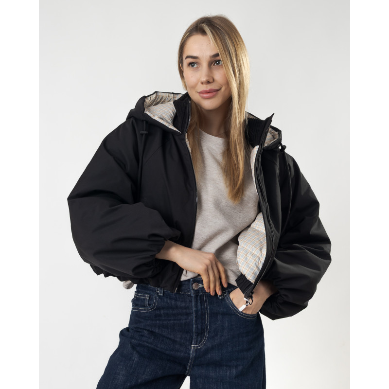 Куртка женская демисезонная черная кортка Towmy К986