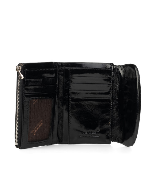 Кошелек женский кожаный черный фактурный VerMari 7005 S