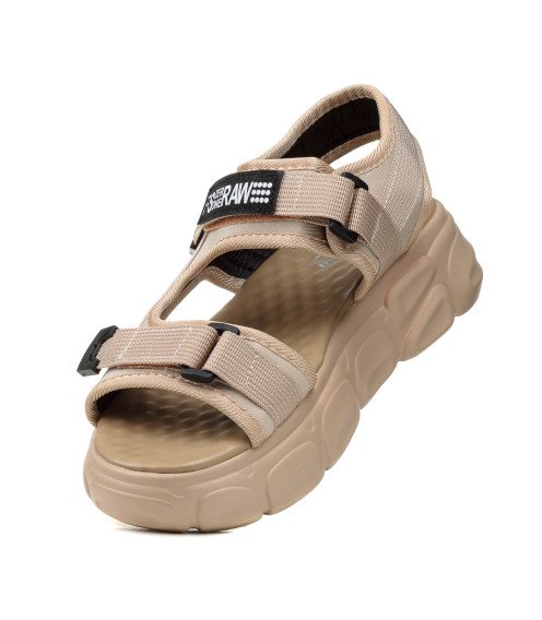 Босоножки женские бежевые на массивной подошве Pino dangio 1024Л