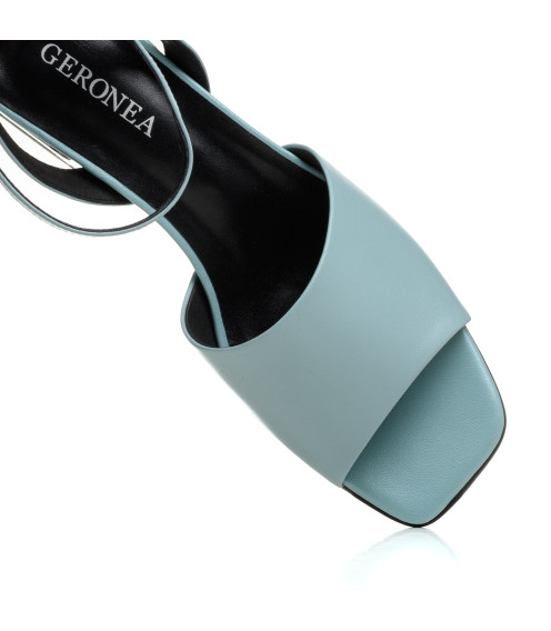 Босоніжки шкіряні блакитні Geronea 1073Л-А