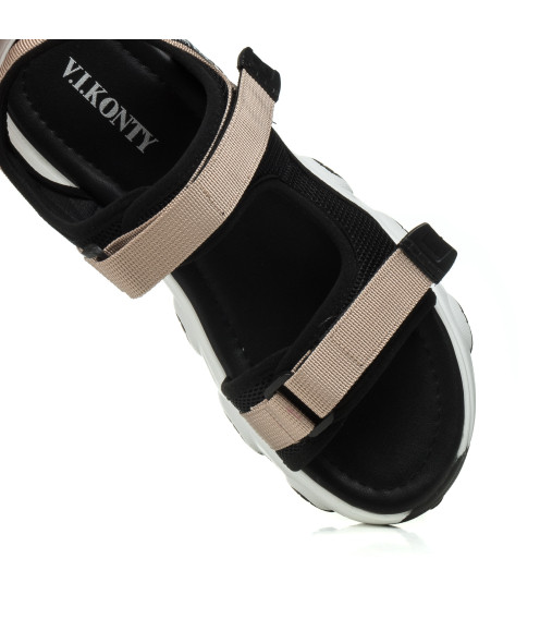 Босоножки женские черные на платформе V.I.Konty 1092Л-А